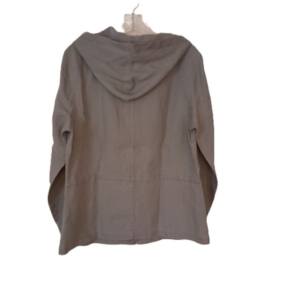 Women’s St Tropez West Gray Linen Medium Length Coat Jacket Size M - Picture 3 of 11